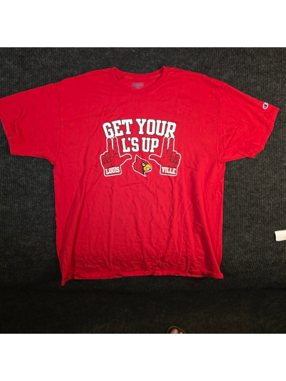 Champion Louisville Cardinals Get Your L's Up Red T-Shirt 2XL